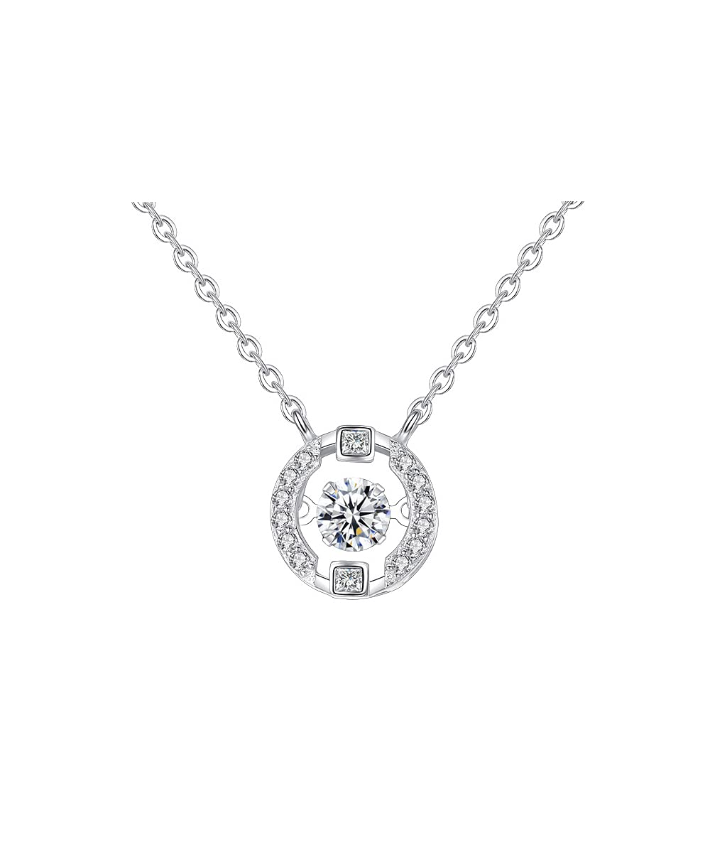 DANIEL CLIFFORD® Céline Women's Necklace 925 Silver Jewellery for Women Made of Sterling Silver + Zirconia Crystals (Chain Length: 47 cm) I Gift for Her, Cubic Zirconia, Cubic Zirconia