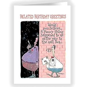 Amazon.com: The Perfect Excuse Funny Belated Birthday Card ...
