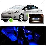 Ameritree Toyota Prius 2009-2014 ( 10 Pieces ) Blue LED Lights Interior Package + White LED License Plate Kit