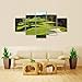 VIIVEI Green Grass Golf Course Field Wall Art Canvas Prints Art Home Decor for Living Room Modern Pictures Pictures 5 Panel Large HD Printed Painting Framed Ready to Hang