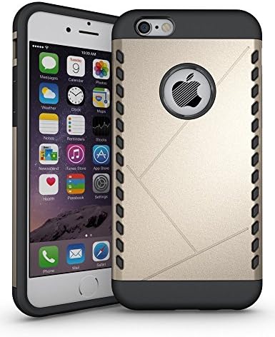 iPhone6 Case Coolzu(TM) 4.7 Inch iPhone 6 6s Plus Cases Slim Armor Full Body Hybrid Armor Protection Defender Cover (Gold )