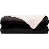 NANPIPER Fleece Blanket Sherpa Throw,Soft Fuzzy Twin Blankets for Couch,Black 60"x80"