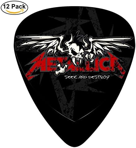 Metallica Band Guitar Picks 12-Pack Celluloid Medium Paddles Plectrums 0.46mm/ 0.71mm/ 0.96mm Guitar Bass Best Gifts for kids Teens Adults