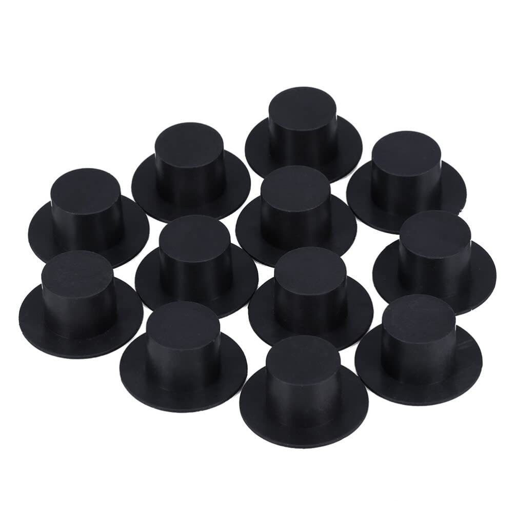Healifty 100pcs Mini Black Top Hats Christmas Mini Snowman Hats Wine Bottle Decoration for DIY Crafts Supplies L S (Black)