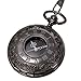 Vintage Hollow Roman Flower Alloy Black Men Women Pocket Watch DDStore