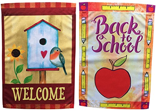 Beech Lane Seasonal Garden Flag Set Of 10- Metal Pole Included, Double Sided Flags, Thick Weatherproof Polyester Fabric, Adorable Artist Drawn Colorful Artwork, 12x18 Size - Thumbnail 6