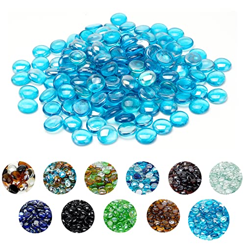 Skyflame 10-Pound Caribbean Blue Fire Glass Beads for Fire Pit Fireplace