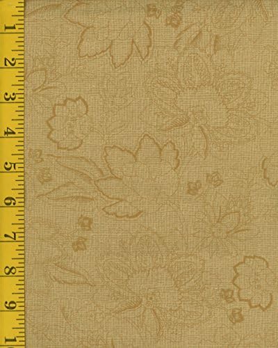 Cotton Quilt Fabric - Windham Fabrics Isadora 42059-5 Floral Blender - Tan