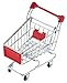 MagicW Mini Shopping Cart Trolley for Desktop Decoration Ornament Toys Novelty Mini Toy Shopping Cart - Pen/Pencil/PostIt Holder Desk Accessory Red