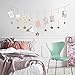 Retr Photo Display Wood Stars Garland Chains for Dorm Decor ,Hanging Picture Frame Collage with 30 Wood Clips, Wall Art Decoration for Home Office Nursery Room Dorm Living Room Bedroom (Gold)