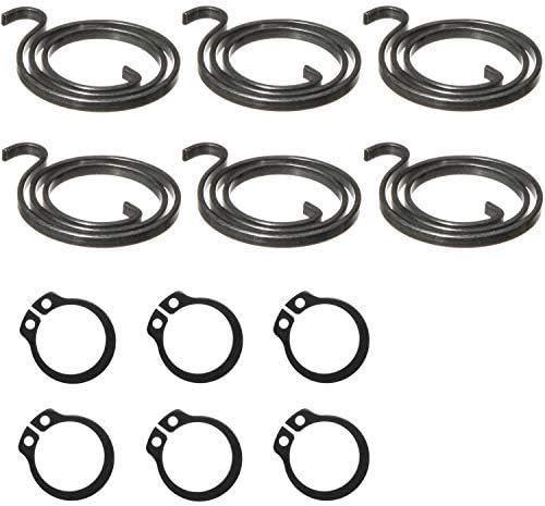 Northern DIY 6 Door Handle Springs (2.5-Turn Coil, 2.5mm Thick, Black Coating) Plus 6 Circlips