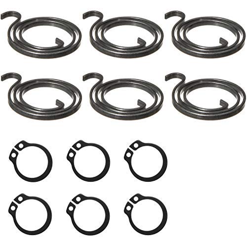 Northern DIY 6 Door Handle Springs (2.5-Turn Coil, 2.5mm Thick, Black Coating) Plus 6 Circlips