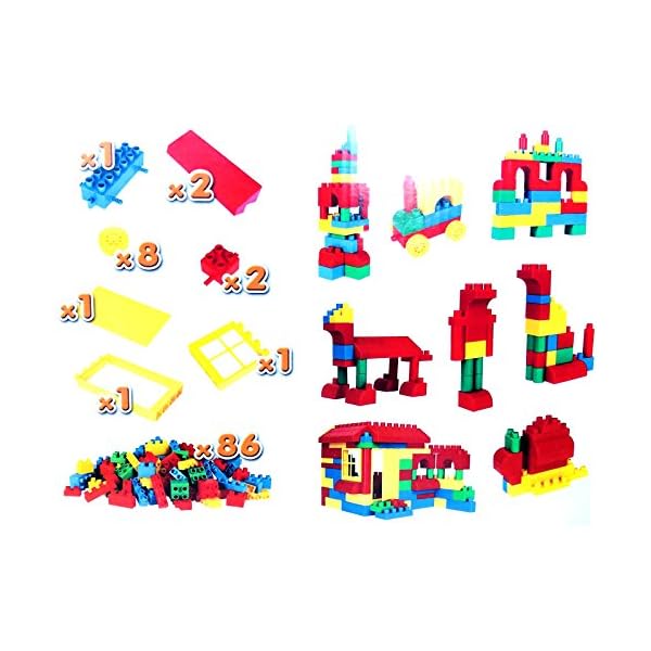 Wader 102 Blocks Bausteine Mega Bloxs in Aufbewahrungsbox bunt Kleinkinder – Bild 4
