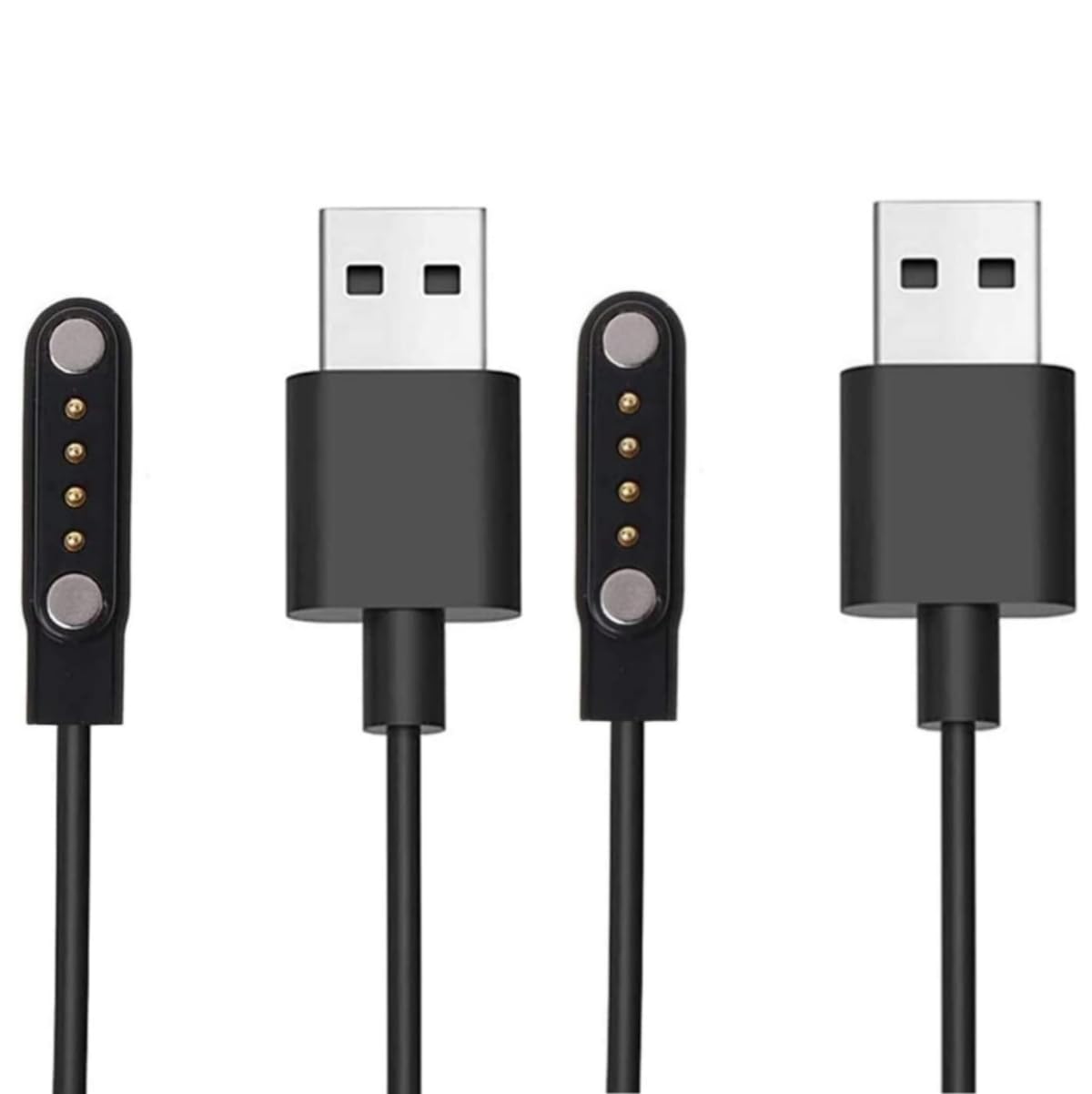 Aliwisdom [2 Pack] Universal Smart Watch Charger Magnetic 7.62mm, Smartwatch Accessories Universal 4 Pin Magnetic Replacement Charger Compatible Cable Contact pin spacing 7.5mm - 8mm