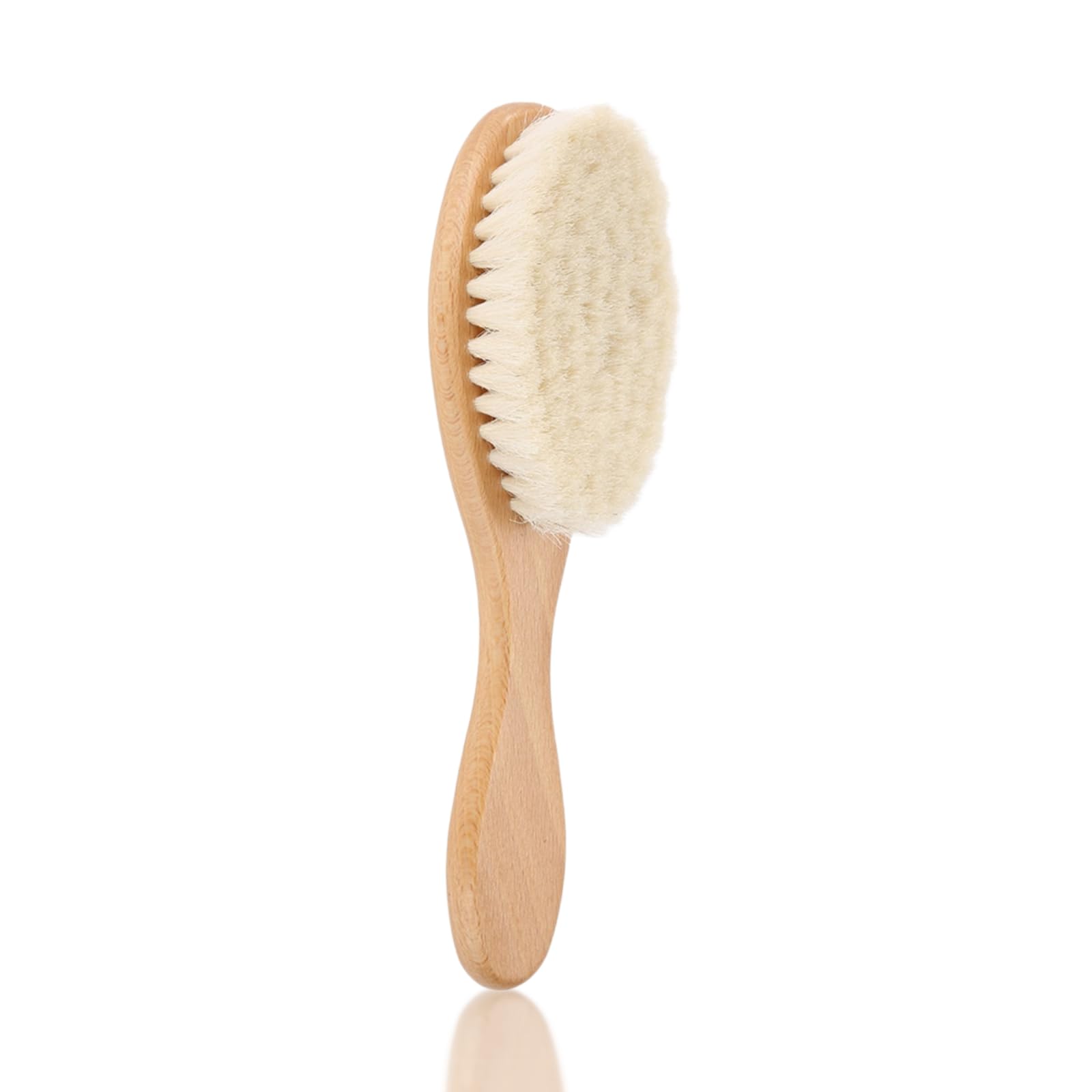 Soft Goat Hair Brush - Retro Oil Head Styling Tool With Wooden Handle for Beard Cleaning and Carving - Eco-Friendly Hairbrush