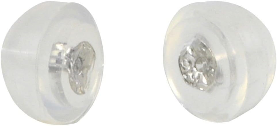 Earring Backs Soft Clear Silicone and Sterling Silver Screw Back and Push Back 1 Pair Jewelry