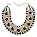 KAYMEN FASHION JEWELLERY Gold-Plated Copper Chians and Crystal Stone Knit Statement Choker Necklaces for Women