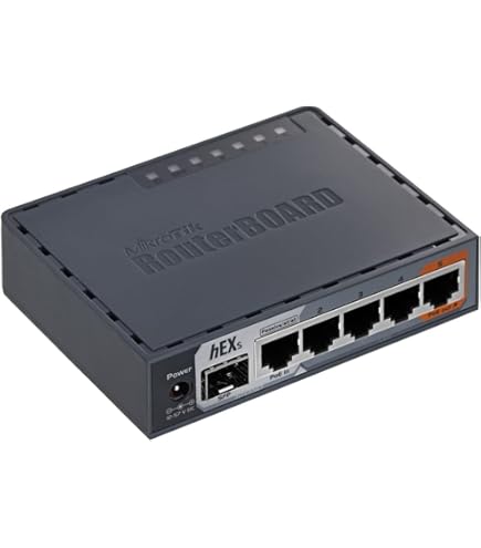 Mikrotik hEx S 有線LANルータ Amazon.com: Mikrotik hEX S Ethernet LAN Black Wired Router