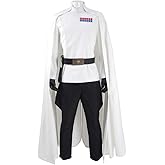 Rongxu Mens Imperial Officer Cosplay Costume Battle Uniform White Cloak Coat Pants Full Set Halloween Outfits US Size