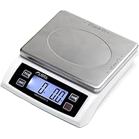 110 lb (50 kg) Digital Postal Scale, Piece Counting, Wide Stainless Steel Pan, Backlit LCD, Multiple Weight Unit, Capacity: M