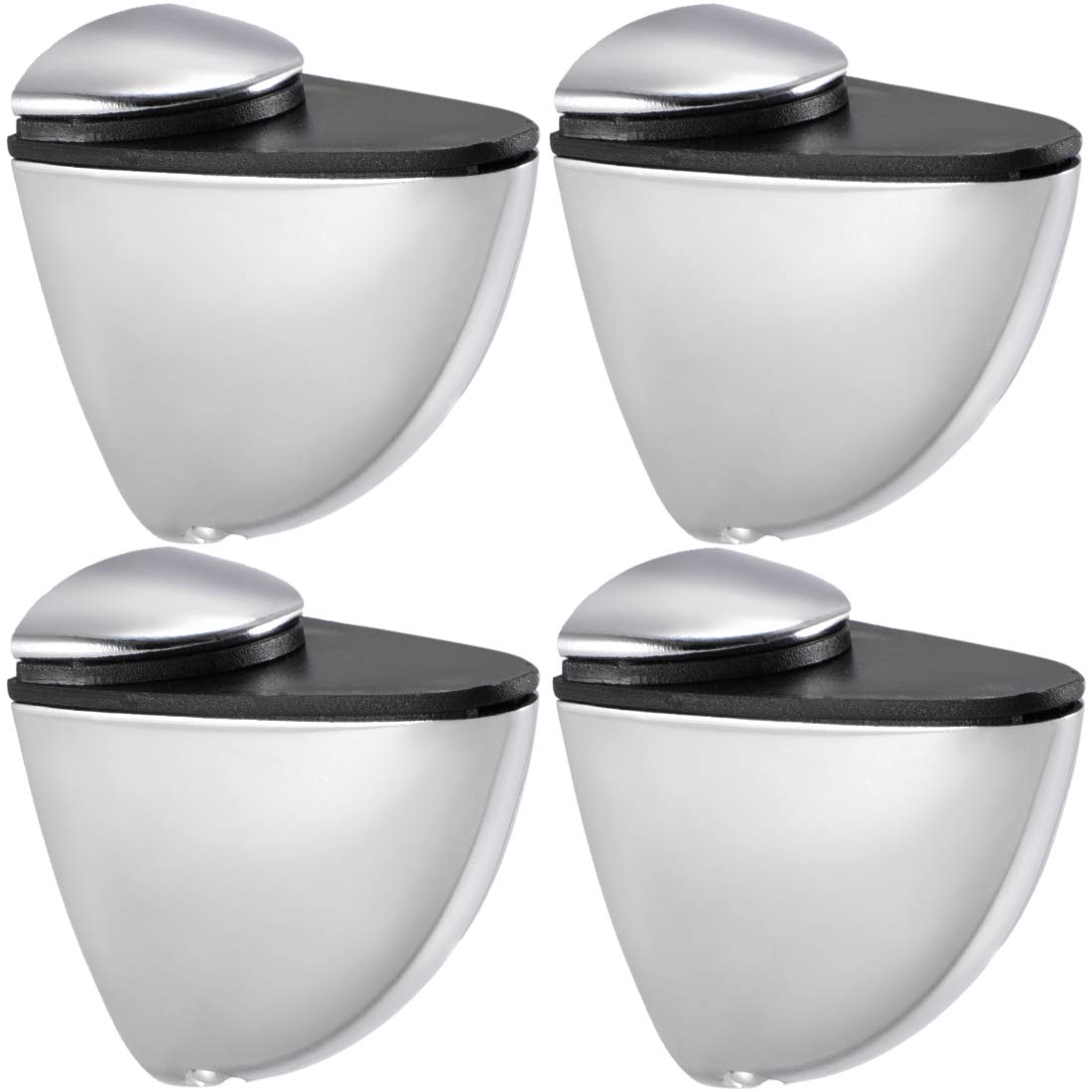 sourcing map Glass Shelf Bracket Wall Mount Adjustable Zinc Alloy Clamp Holder for 3-8mm Thickness 4pcs