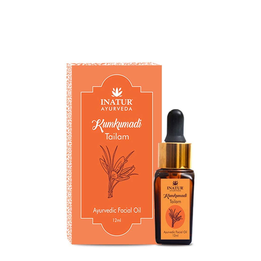 Inatur Kumkumadi Tailam Ayurvedic Facial Oil 12ml (Saffron Oil) Amazon