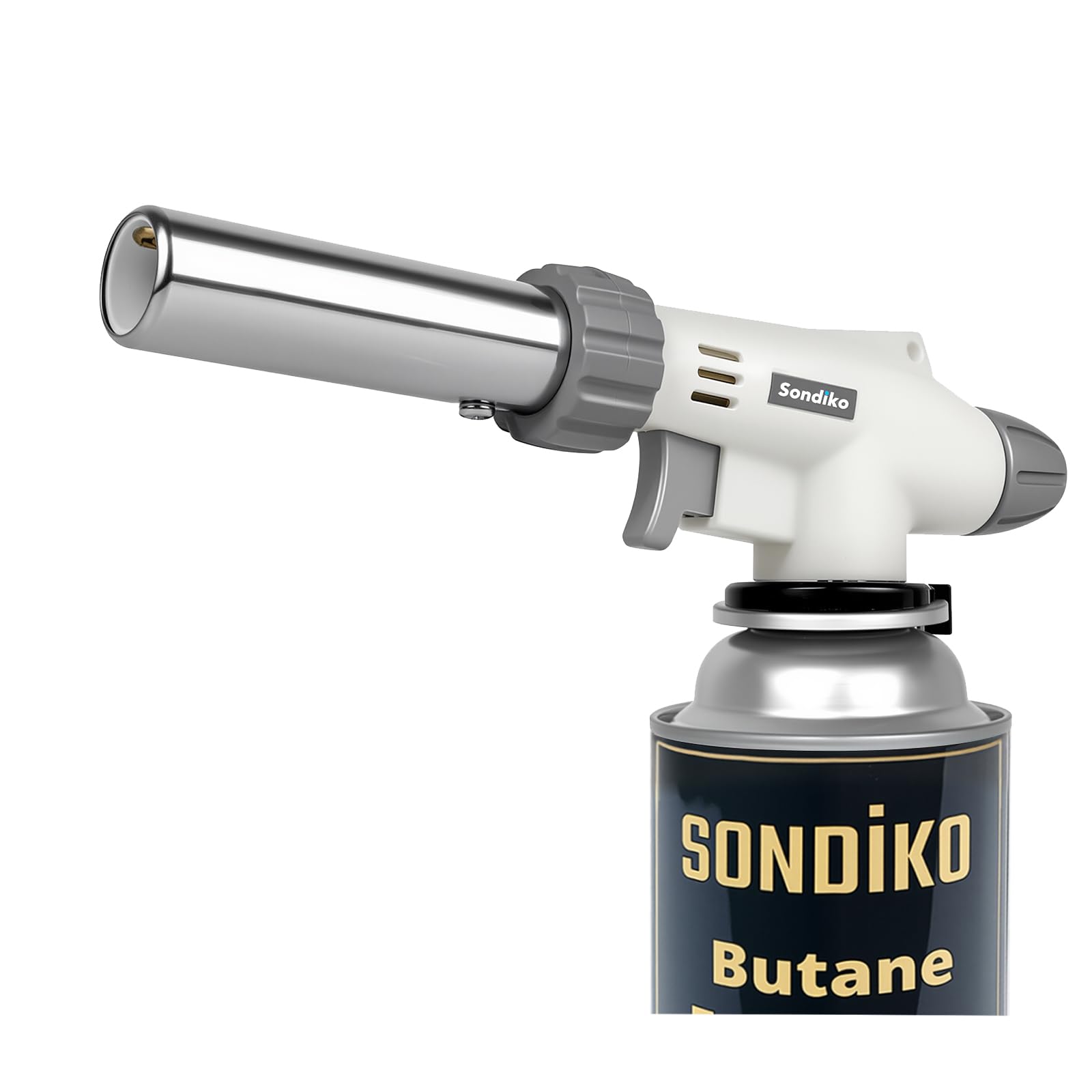 Photo 1 of Sondiko Dual Flame Mode Butane Torch Head S516, Professional Grilling Tool with Adjustable Flame, Reverse Use for BBQ, Soldering, Charcoal&Campfire Torch Lighter (Fuel Not Included)
