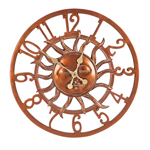 Buy Cape Craftsmen Sunface Copper Finish Outdoor Safe Wall Clock Online