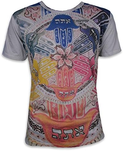 MIRROR by SURE Vintage Men´s T-Shirt Hamsa Fatima Hand Goa Mandala Psy OM Yoga Size M L XL (M, Dark Grey - Vintage! See pic!)