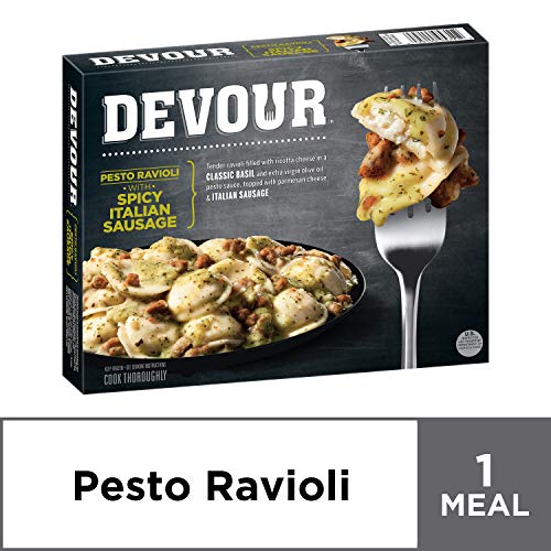 Devour Pesto Ravioli with Spicy Italian Sausage Frozen Meal (12 oz Box)