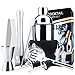 18oz Stainless Steel Cocktail Shaker Bar Set Tools with Martini Mixer Double Measuring Jigger/Mixing Spoon/Liquor Pourers/Muddler/Strainer and Ice Tongs Professional Bar Accessories (8 Piece Set) primary