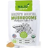 MAJU'S MENTAL MUSHROOMS, Organic 8:1 Mushroom Powder Extract Blend, Lions Mane, Cordyceps, Chaga, Reishi for Coffee/Tea/Smoothies, No Fillers, Full Spectrum with Fruiting Bodies, Proudly USA Grown