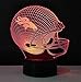 Football Helmet 3D Illusion Lamp - Touch Control Football Helmet Night Light Lamp- 7 Color Changing USB Charged Nursery Decor Lamp - Perfect Gift for NFL Sports Lovers (Denver Broncos)