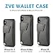 ZVEdeng iPhone X Case, iPhone X Wallet Case, iPhone X Case with Card Holder Slot, Shockproof Leather Credit Card Case Slim for Apple iPhone X/XS (5.8inch)-Black