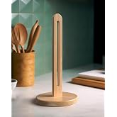 KitchLife Wooden Paper Towel Holder Countertop, Fits Jumbo Roll, Solid Freestanding Beech Wood Light Wood Paper Towel Dispenser Stand with Non-Slip Base
