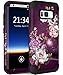 Hocase Galaxy S8 Plus Case, Heavy Duty Protection Shock Absorbing Silicone Rubber Bumper+Hard Plastic Hybrid Dual Layer Protective Case for Galaxy S8 Plus (SM-G955U) 2017 - Burgundy Flowers