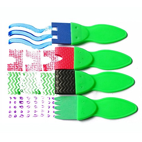 YGDZ Kids Paint Brushes, 12 Pack Washable Painting Brushes for Toddlers Kids Early Learning Toys Foam Roller Sponge Arts Crafts Gift