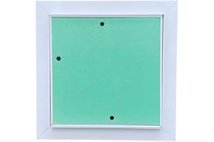 Byson Aluminium Access Panel - 8" x 8" Gypsum Board Drywall Door with White Powder Coated Frame - Ideal for Walls and Ceilings - Detachable Hinged Push Lock