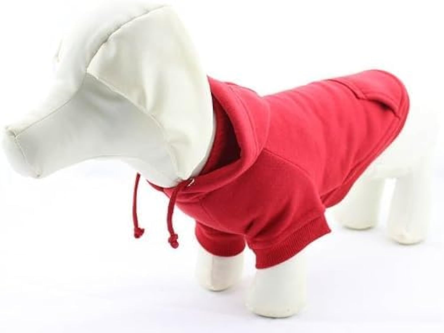 Lovelonglong Blank Basic Hoodie Sweatshirt for Dogs 100% Cotton Fits Small Medium Dachshund Large Dog Red D-S