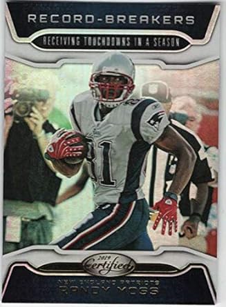 Amazon Com 2019 Certified Record Breakers Football 14 Randy Moss New England Patriots Official Nfl Trading Card From Panini America Collectibles Fine Art