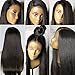 Human Hair Lace Front Wigs Pre Plucked Virgin Brazilian Human Hair Wigs for Black Women Silky Straight Glueless Lace Front Wig with Baby Hair Straight Human Hair Wig Bleached Knots 1B 180% Density 14
