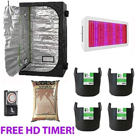 Gardeners Corner 600w LED Grow Tent Kit With 80 x 80 x 180cm Grow Tent, Canna Coco, Fabric Pots & FREE HD Timer!!