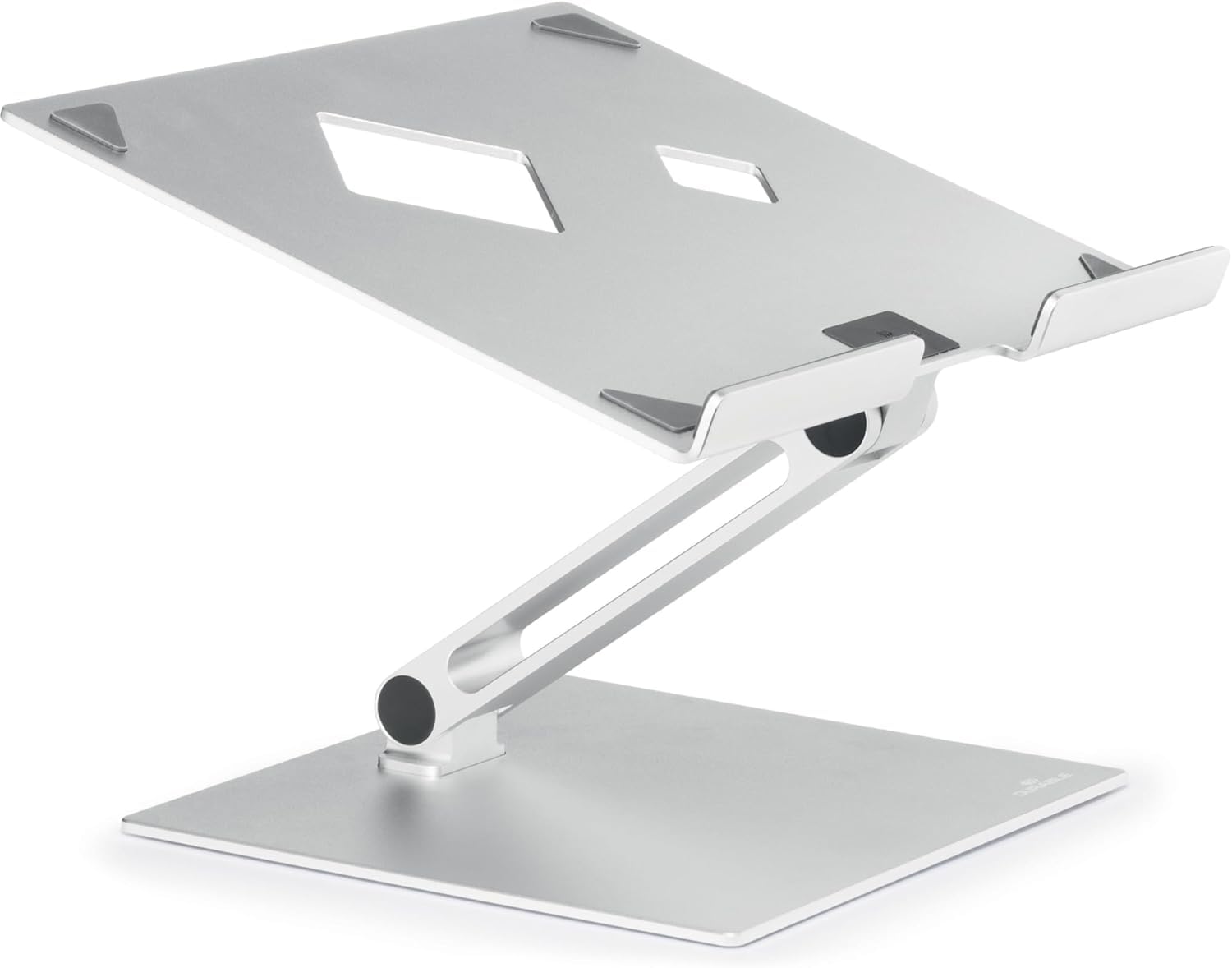 Durable Desktop Laptop Stand, Ideal for Laptop/NoteBooks, Freely Adjustable Height and Angle, Foldable and Ergonomic, Silver