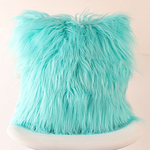 18''x18'' Plush Pillow Covers,FimKaul Furry Cushion Cover Sofa Bed Throw Home Decor (Mint Green)