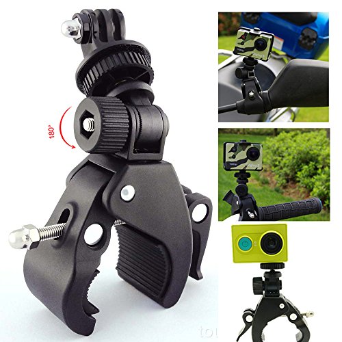 ToughstyTM Motorcycle Bike Quick Release Handlebar Mount Clamp with Tripod Adapter for GoPro HD Hero 4 3+ 3 2 1