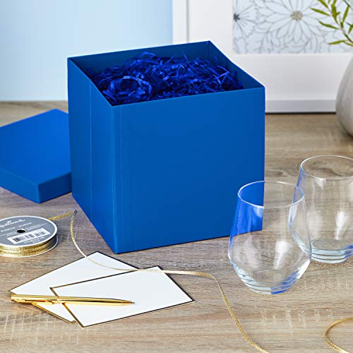 Hallmark 7" Gift Box with Lid (Royal Blue) for Christmas, Hanukkah