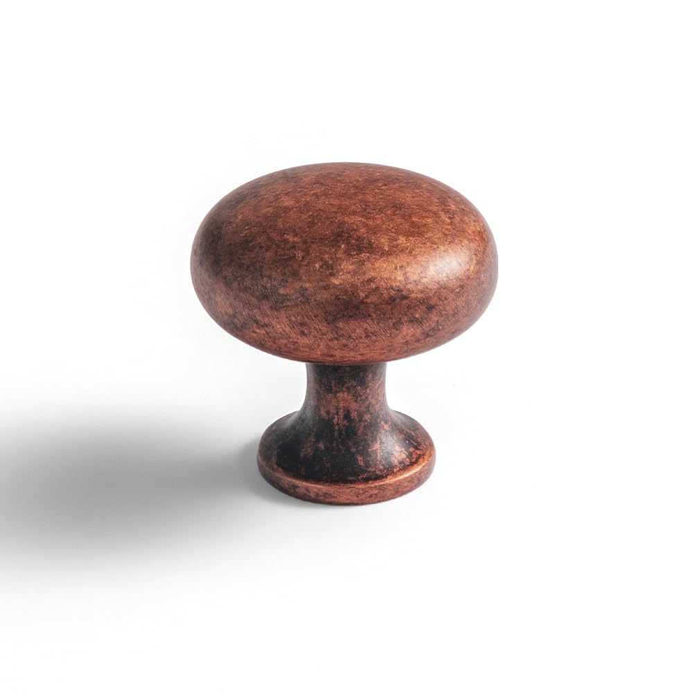 Photo 1 of Goo-Ki Vintage Retro Antique Copper Zinc Alloy Cabinet Knob - Single Hole Center Affordable Luxury Cabinet Pull Hardware for Bedroom, Kitchen, 6 Pack……