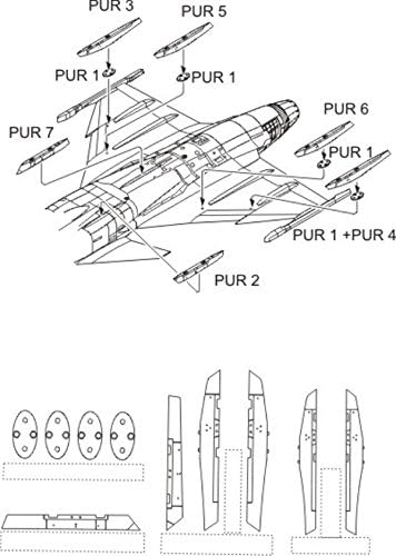 CMK 1:48 JAS-39C / D Wing Fuselage Pylons for Italeri Resin Detail Set #Q48067