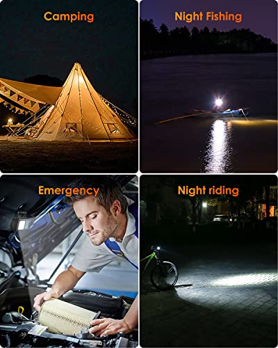 USUNDERY Mini COB Work Light, Rechargeable Keychain flashlights, 4 Lighting Modes with Folding Bracket Bottle Opener/ Magnet Base for Emergency Fishing Walking Camping at Night