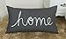 EURASIA DECOR Home Sentiment Embroidered Decorative Lumbar Pillowcase - Housewarming, Living Room, Couch, Bedroom - 14x24 Inches, Dark Grey
